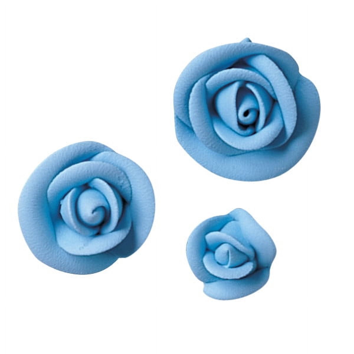 Royal Icing Rose Decorations - Party Blue 1.5