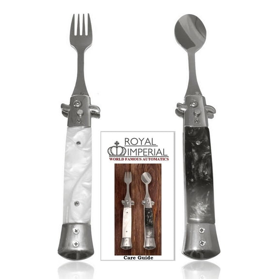 Royal Imperial Switchblade Hobo Pocket Knife Style Camping Fork and Spoon Set