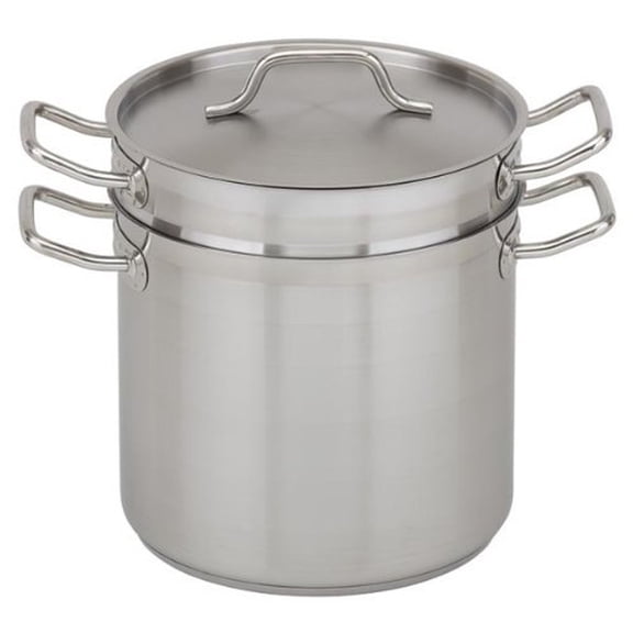 Royal Industries Double Boiler with Lid, 8 qt, 9.4" x 7.5" HT, Stainless Steel, Commercial Grade - NSF Certified