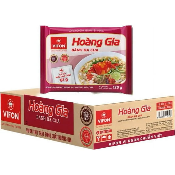 Royal Instant Brown Rice Noodles With Natural Crab 1 box x 18 packs x 120gram/each