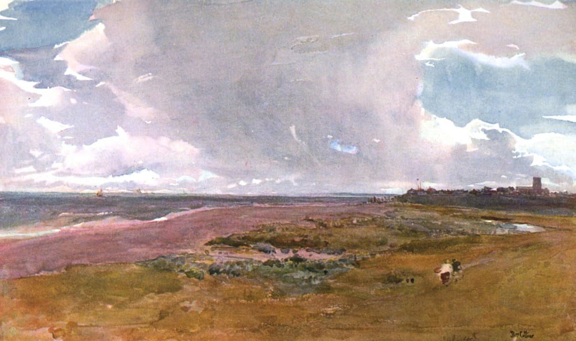 Royal Institute 1906 Southwold from beach Canvas Art - Thomas Collier (18 x 24)