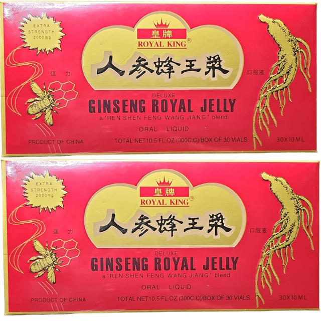 Royal King Deluxe Ginseng Royal Jelly Oral Liquid 60 Vials Extra