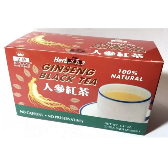 Royal King Ginseng Black Tea 20 Tea Bags 100% Natural