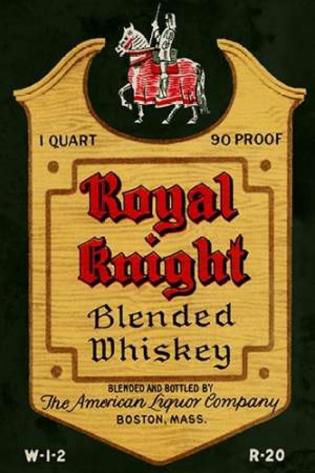 Royal Knight Blended Whiskey Canvas Art - Vintage Booze Labels (24 x 36)