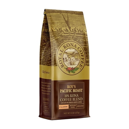Royal Kona Coffee Dark Roast Ground Coffee, Hawaiian Inspired Flavor, 8 oz