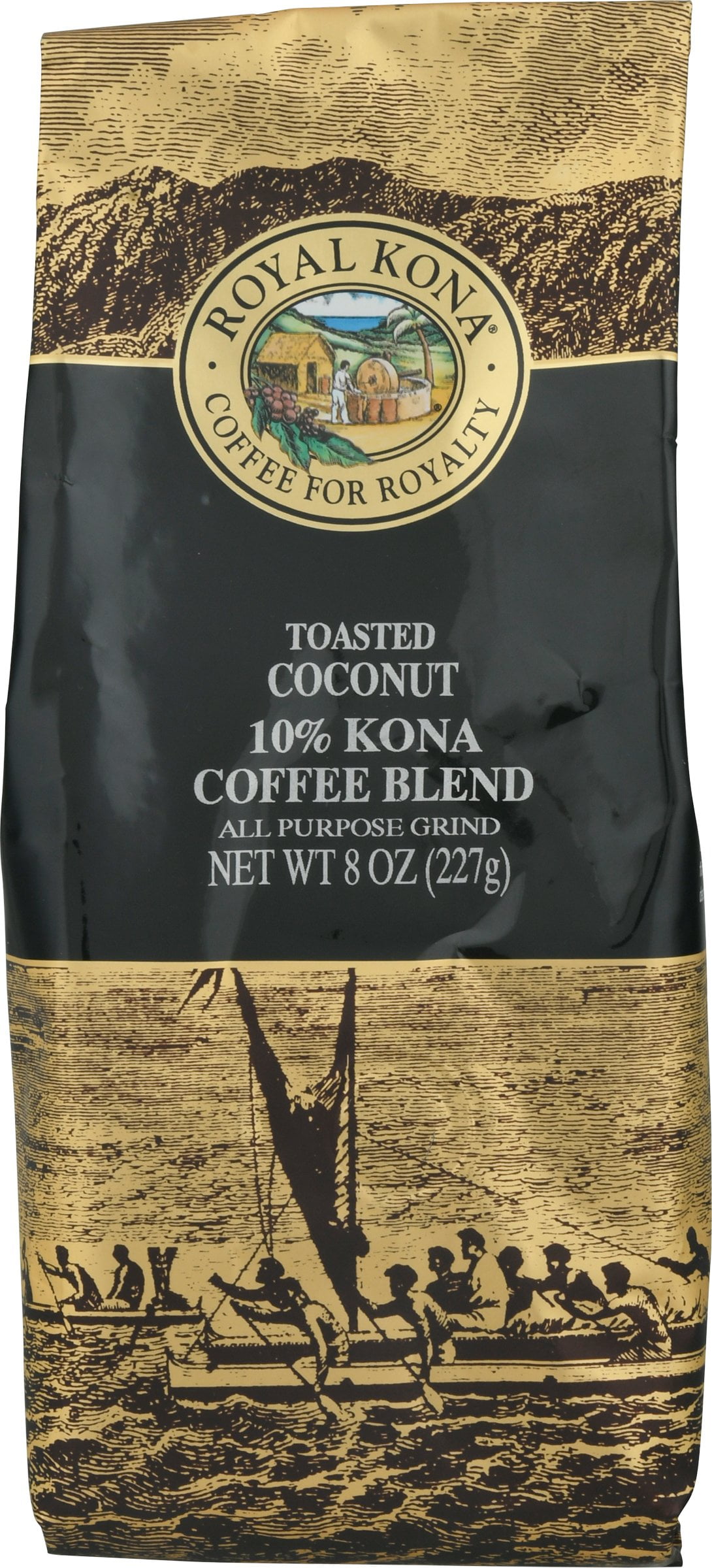 Royal Kona Toasted Coconut 10 Kona Coffee Blend All Purpose Grind