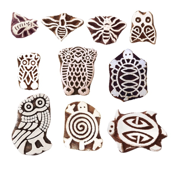 Royal Kraft Animal Wooden Printing Stamps (Set of 10) Htag2166