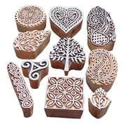 Royal Kraft Assorted Wooden Block Printing Stamps Set of 10 Bulk01_10B
