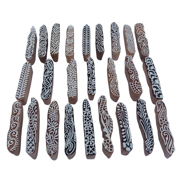 Royal Kraft Assorted Wooden Block Printing Stamps (Set of 25) Bulk01_25E