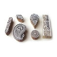 thumbnail image 1 of Royal Kraft Indian Paisley and Leaf Motif Wood Block Stamps (Set of 6), 1 of 7