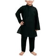 thumbnail image 1 of Royal Kurta 100% Cotton Kurta Pyjama Set For Kids (Black), 1 of 1