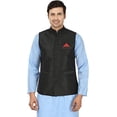 thumbnail image 1 of Royal Kurta Men'S Nehru Jacket Waistcoat (Royal-2121-Black-Bundi-42_Black_42), 1 of 1