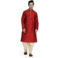 thumbnail image 1 of Royal Kurta Men's Art Silk Kurta Salwar Maroon 38, 1 of 1