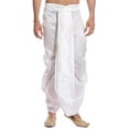 thumbnail image 1 of Royal Kurta Men's Art Silk Ready To Wear Dhoti Pants (White, Free Size), 1 of 1