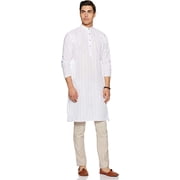 Royal Kurta Mens Cotton A-Line Kurta CHIKAN-KURTA_White_44