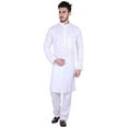 thumbnail image 1 of Royal Kurta Men's Cotton Blend Straight Kurta - White; 40, 1 of 1