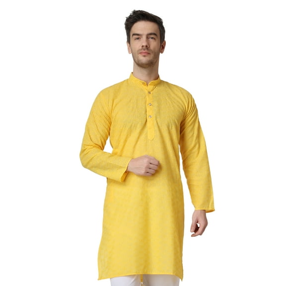Royal Kurta Men's Cotton Chikankari Work Kurta
