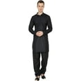 thumbnail image 1 of Royal Kurta Men's Cotton Pathani Kurta Pyjama Black, 1 of 1