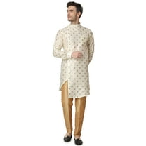 Royal Kurta Men's Jacquard Silk Printed Indowestern Sherwani