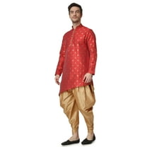 Royal Kurta Men's Jacquard Silk Printed Kurta