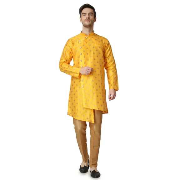 Royal Kurta Men's Jacquard Silk Printed Kurta
