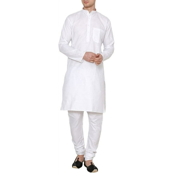Royal Kurta Men's Khadi Kurta Pyjama Set (ROYAL_66_White_Small)