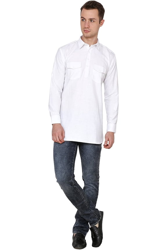 Men's Linen Kurta White