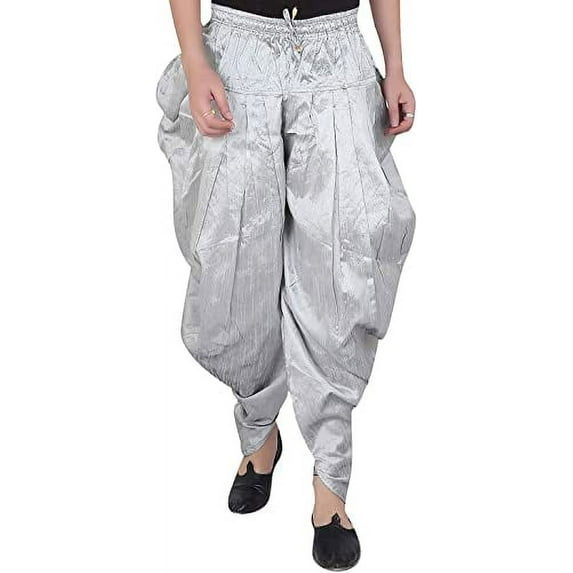 Royal Kurta Men's Patiala Salwar Pant ( rb _ Silver _ Free Size )