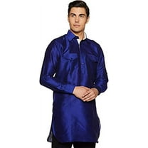 Royal Kurta Men's Silk Blend Pathani Kurta (44, Royal Blue)