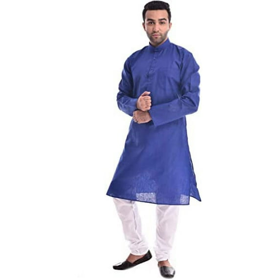 Royal Kurta Mens Cotton Kurta Pyjama (38, Royal Blue)
