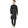 thumbnail image 1 of Royal Kurta Mens Khadi Linen Kurta Pyjama Set (38, Black), 1 of 1