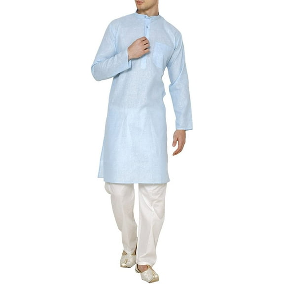 Royal Kurta Mens Kurta Pyjama Set Light-Blue