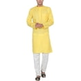 thumbnail image 1 of Royal Kurta Men's Cotton Blend Kurta Churidar (Yellow), 1 of 1