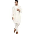 thumbnail image 1 of Royal Kurta Mens Silk Blend Embroidered Kurta Pyjama Set (38, Off White), 1 of 1