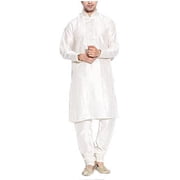 Royal Kurta Mens Silk Blend Kurta Churidar Beige