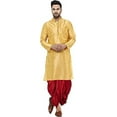thumbnail image 1 of Royal Kurta Mens Silk Loop Button Dhoti Kurta (44, Gold 2), 1 of 1