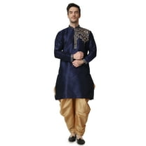 Royal Kurta Mens Silk Patchwork Kurta Salwar Set
