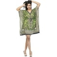 thumbnail image 1 of Royal Kurta Women Top Kaftans Light Viscose Kimono Kaftan Lounger Dress (Free Size, Green), 1 of 1