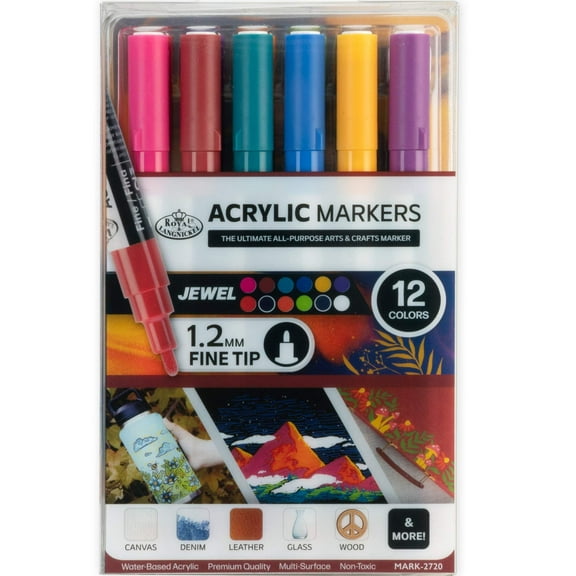 Royal & Langnickel 12 Piece Acrylic 1.2 mm Jewel Markers