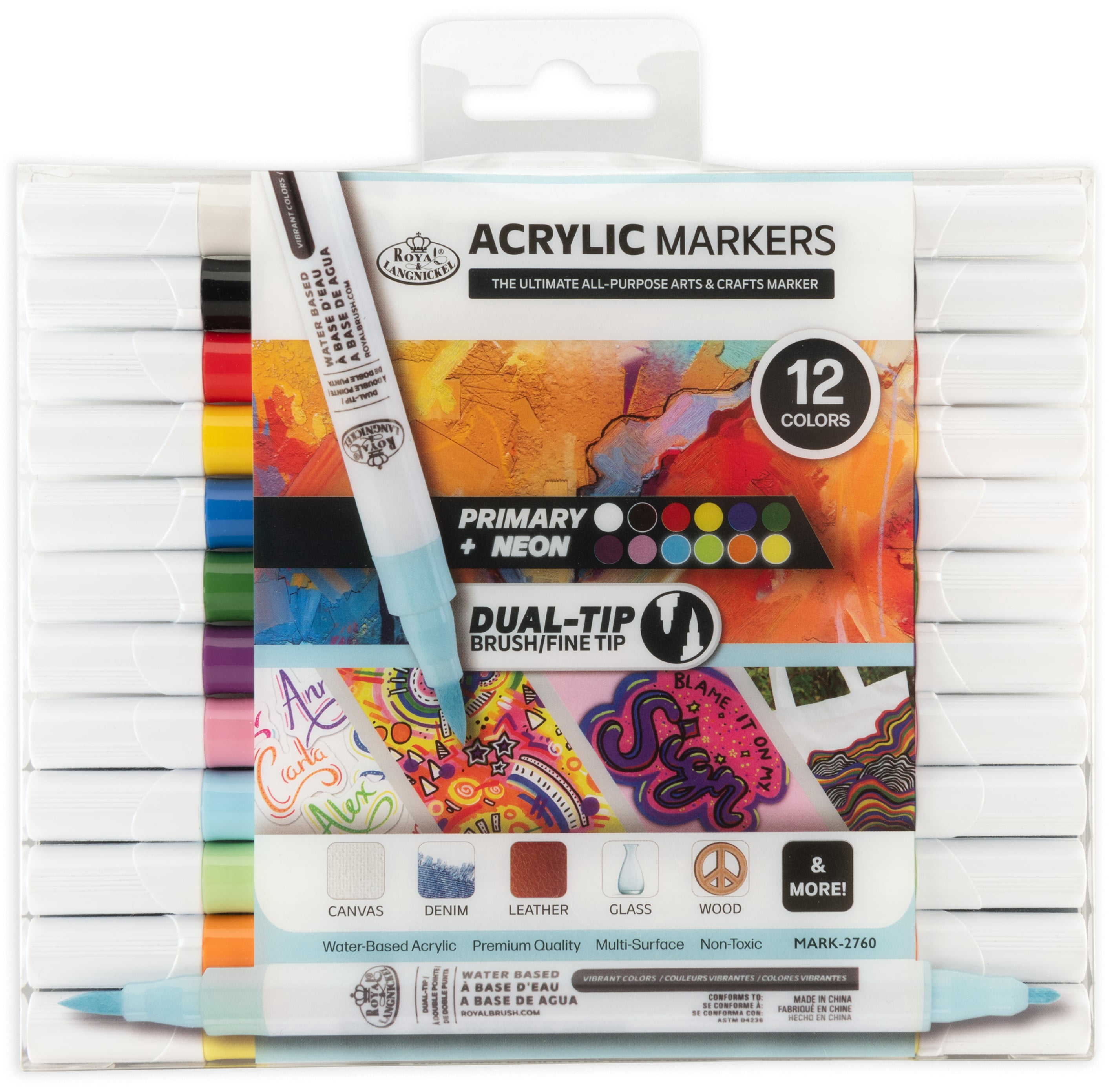 Royal & Langnickel - 12pc Dual Tip Acrylic Paint Marker Set