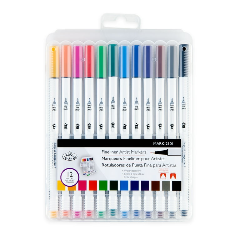 Royal & Langnickel - 12pc Fineliner Artist Markers with Case