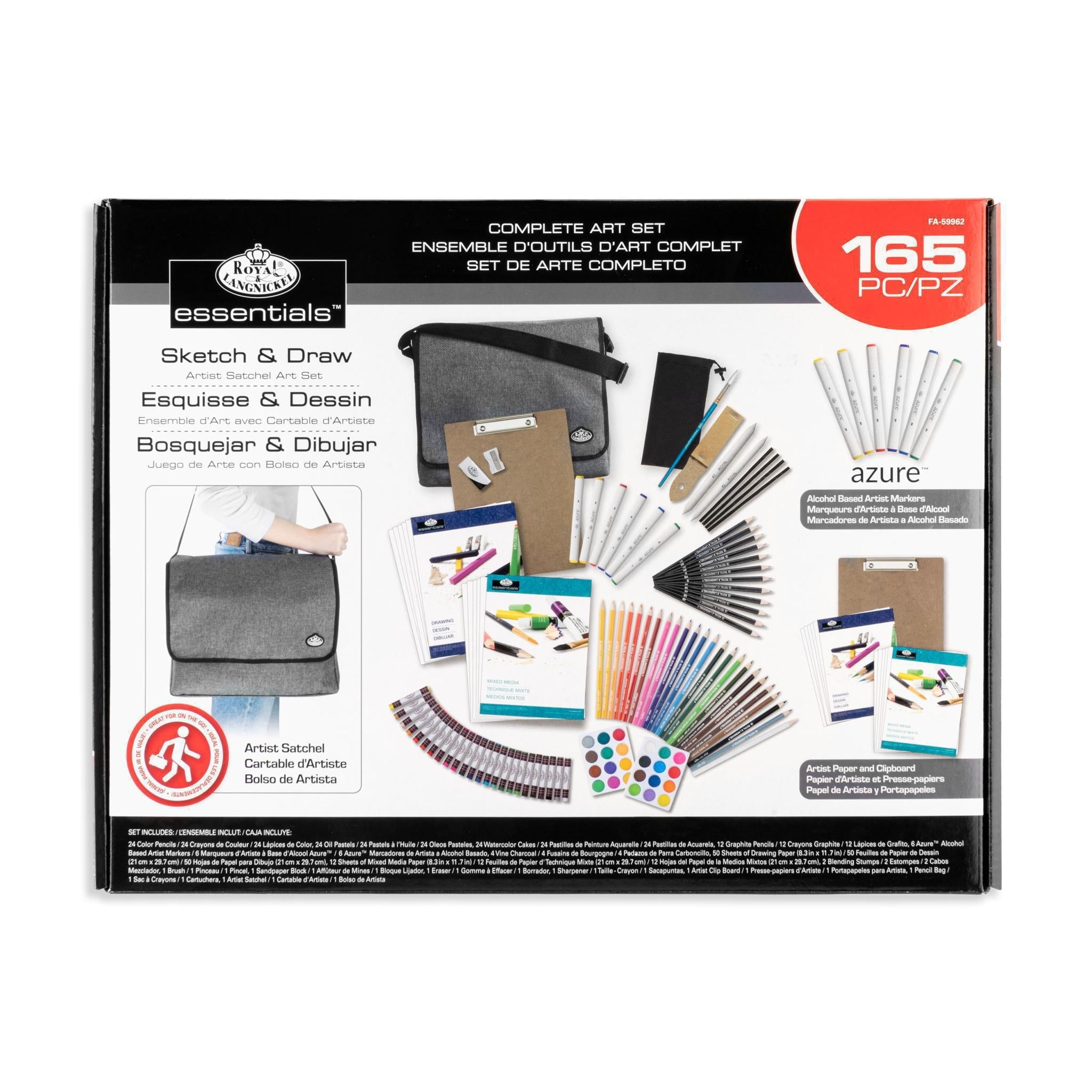 Royal & Langnickel Essentials 165pc Sketch and Draw Art Set with