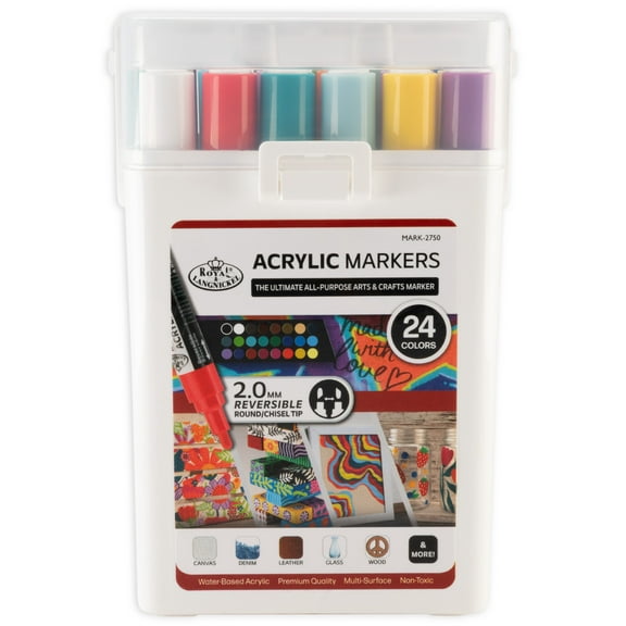 Royal & Langnickel - 24pc 2MM Acrylic Paint Marker Set, Primary Colors