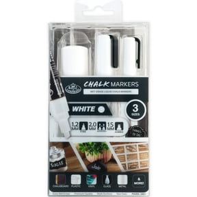 Royal & Langnickel Chalk Markers , Variable Tip Sizes, White, 3 Pack