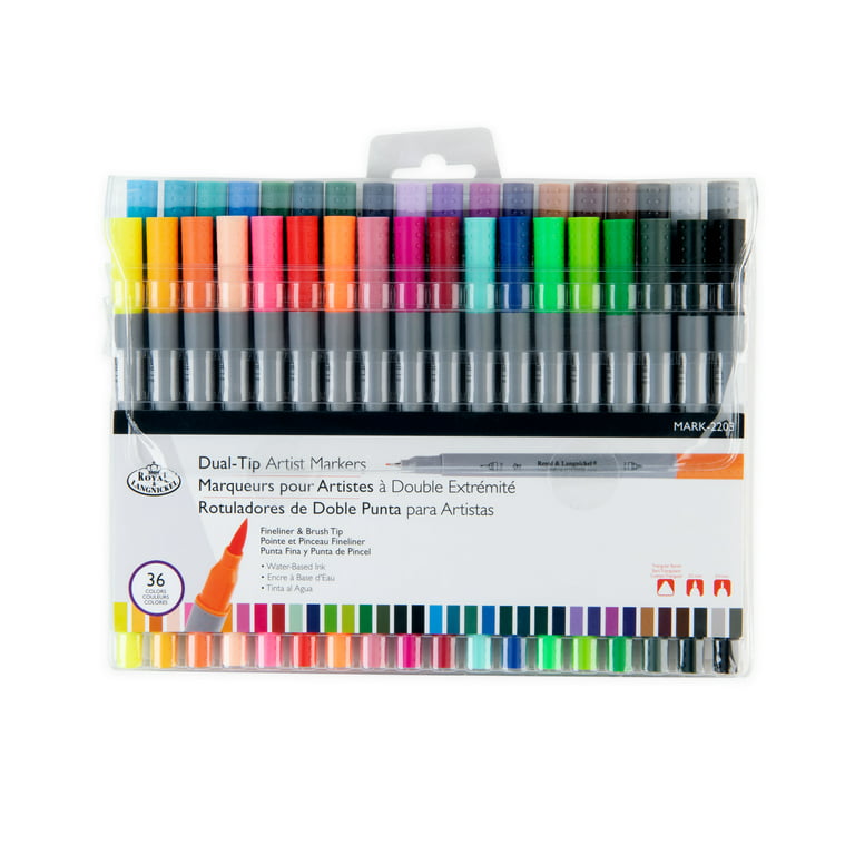 Royal & Langnickel - 36pc Dual Tip Waterbased Artist Markers - Brush Tip  and Fineliner