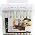 thumbnail image 1 of Royal & Langnickel Azure Alcohol Markers, with Case,  Fine and Broad Chisel, Assorted Colors, 40 Count, 1 of 7