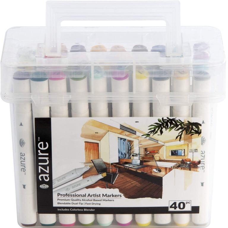 Royal & Langnickel Azure Alcohol Markers, with Case, Fine and