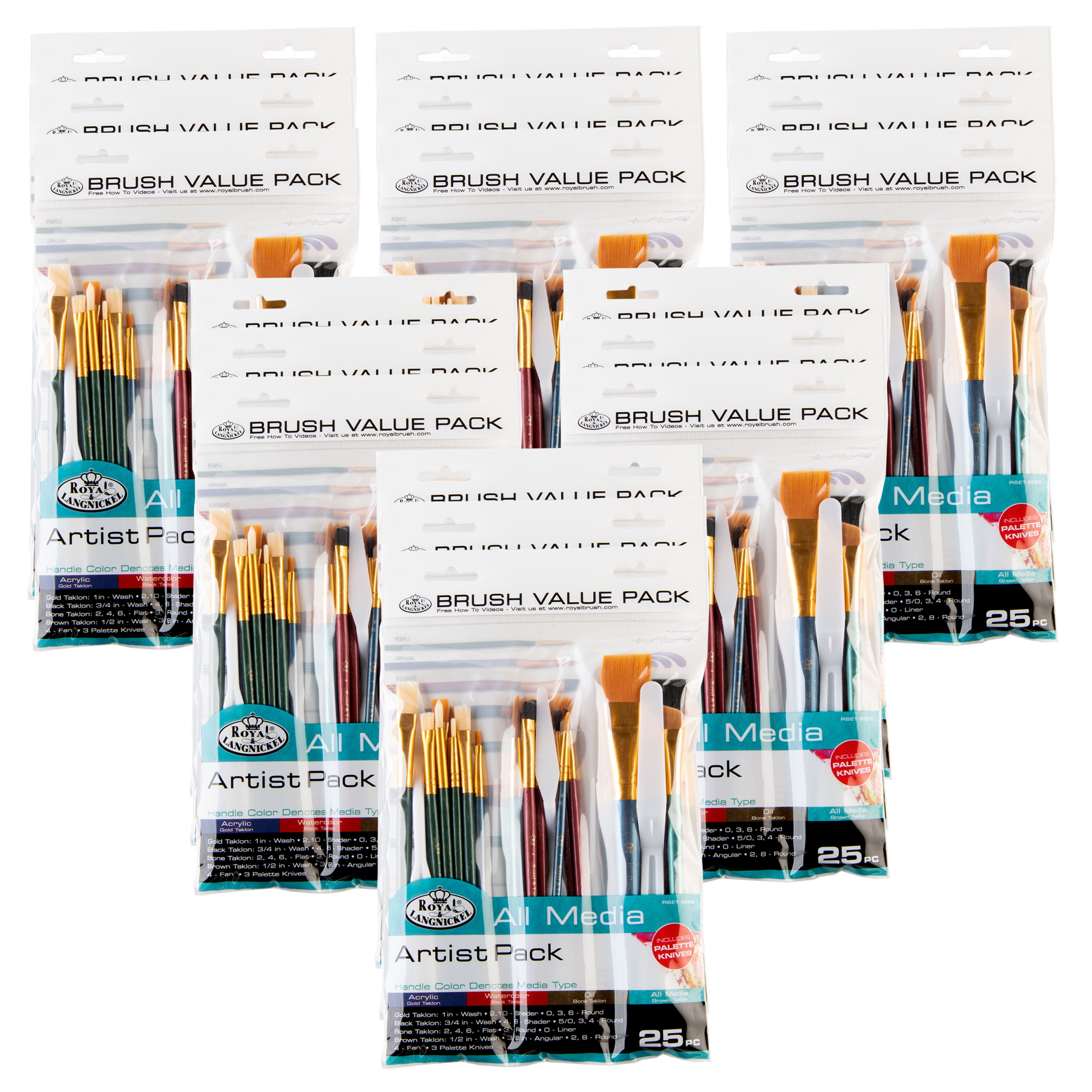 Royal & Langnickel - 450pc All Media Wood Handle Paint Brush Mega Value Pack