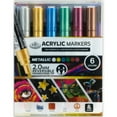 thumbnail image 1 of Royal & Langnickel 6 Piece Acrylic 2.0 mm Reversible Tip Metallic Markers, 1 of 7