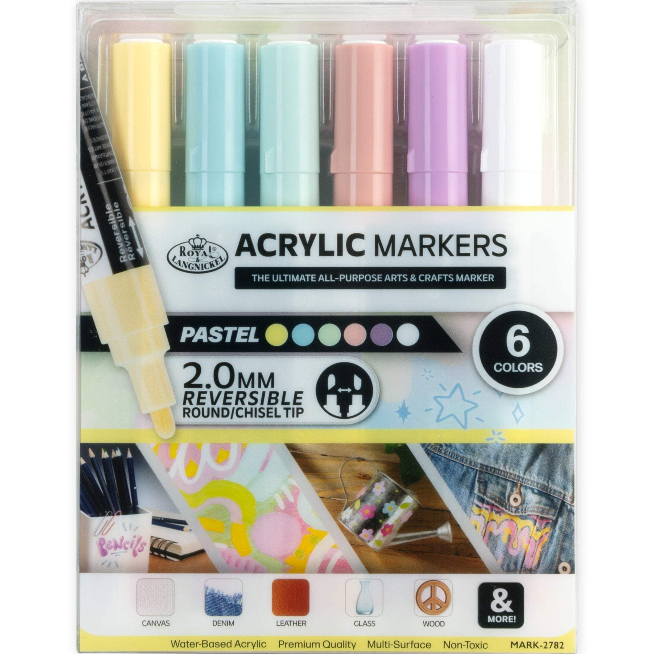 Royal & Langnickel Bunte Marker Nach Zahlen Set – 6 Marker + 6 Vorlagen | Mit Reißverschluss-Mappe, Für Unterwegs